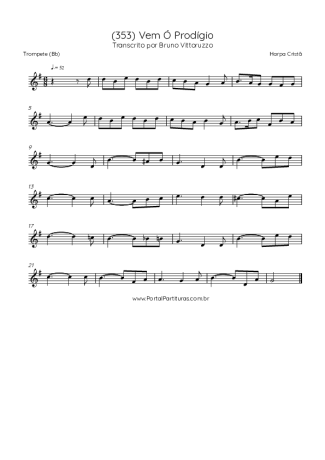 Harpa Cristã (353) Vem Ó Prodígio score for Trumpet