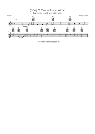 Harpa Cristã (354) O Cuidado Da Alma score for Acoustic Guitar