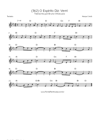 Harpa Cristã (362) O Espírito Diz- Vem! score for Keyboard