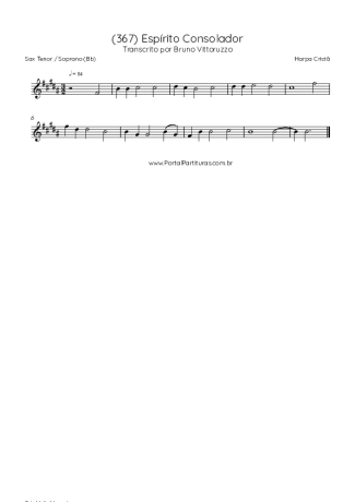Harpa Cristã (367) Espírito Consolador score for Tenor Saxophone Soprano (Bb)
