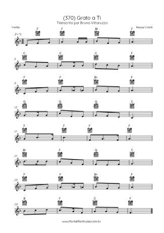 Harpa Cristã (370) Grato A Ti score for Acoustic Guitar