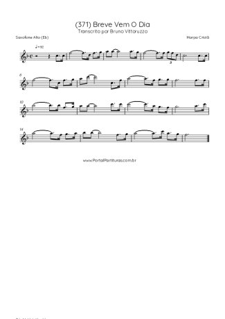 Harpa Cristã (371) Breve Vem O Dia score for Alto Saxophone