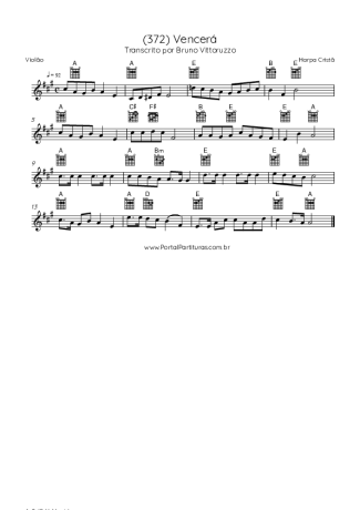 Harpa Cristã (372) Vencerá score for Acoustic Guitar