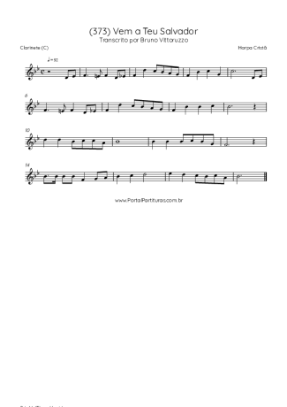 Harpa Cristã (373) Vem A Teu Salvador score for Clarinet (C)