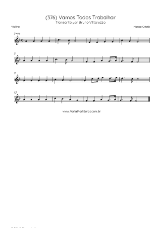 Harpa Cristã (376) Vamos Todos Trabalhar score for Violin