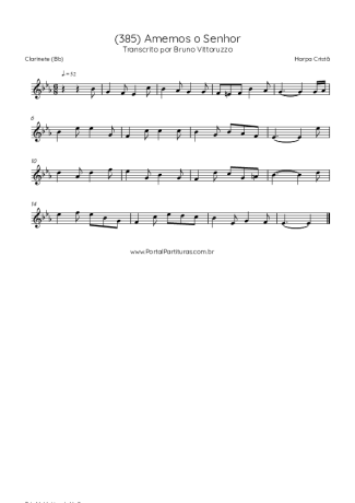 Harpa Cristã (385) Amemos O Senhor score for Clarinet (Bb)