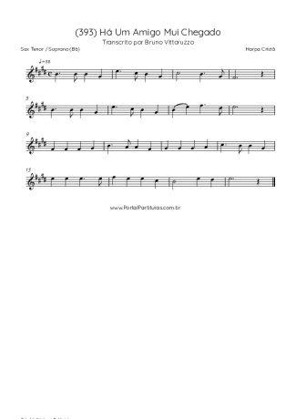 Harpa Cristã (393) Há Um Amigo Mui Chegado score for Tenor Saxophone Soprano (Bb)