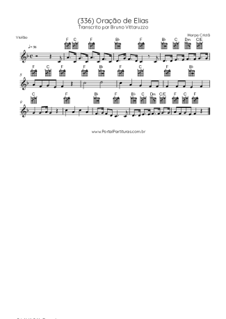 Harpa Cristã (336) Oração de Elias score for Acoustic Guitar