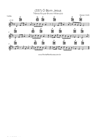 Harpa Cristã (337) Ó Bom Jesus score for Acoustic Guitar