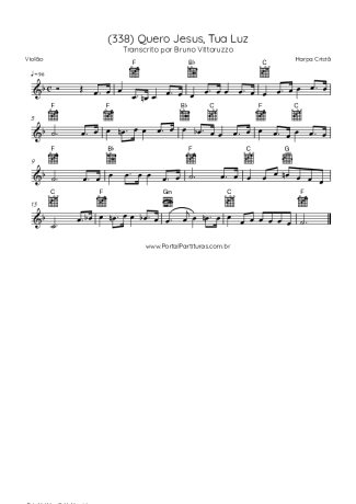 Harpa Cristã (338) Quero Jesus Tua Luz score for Acoustic Guitar