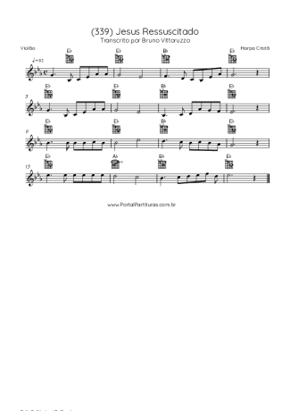 Harpa Cristã (339) Jesus Ressuscitado score for Acoustic Guitar