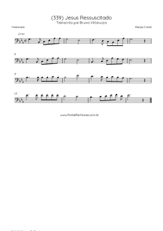 Harpa Cristã (339) Jesus Ressuscitado score for Cello