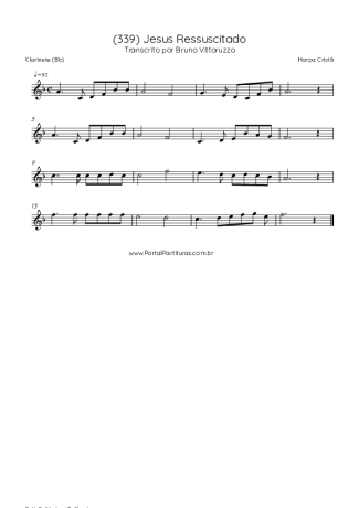 Harpa Cristã (339) Jesus Ressuscitado score for Clarinet (Bb)