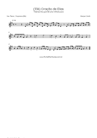 Harpa Cristã (336) Oração de Elias score for Tenor Saxophone Soprano (Bb)