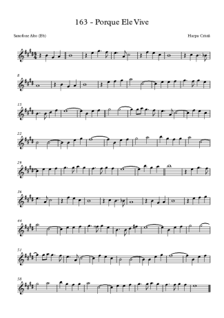 Harpa Cristã Porque Ele Vive (163) score for Alto Saxophone