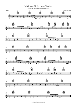 Harpa Cristã Visitante Seja Bem Vindo score for Acoustic Guitar