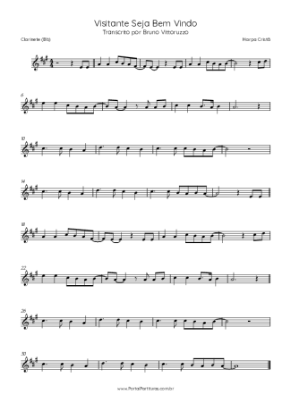 Harpa Cristã Visitante Seja Bem Vindo score for Clarinet (Bb)