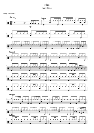 Harry Styles She score for Drums