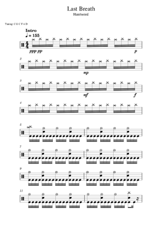 Hatebreed Last Breath score for Drums