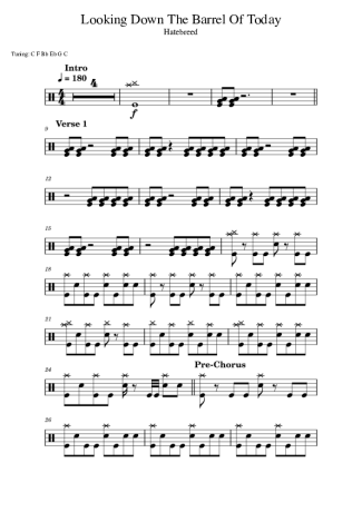 Hatebreed Looking Down The Barrel Of Today score for Drums