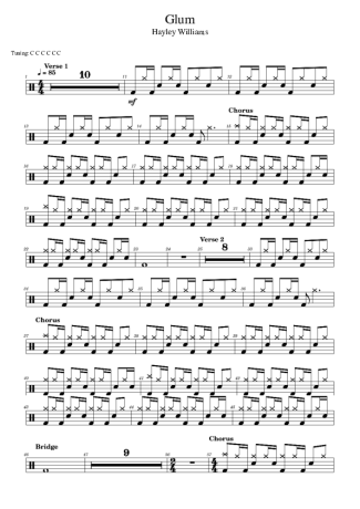 Hayley Williams Glum (2) score for Drums