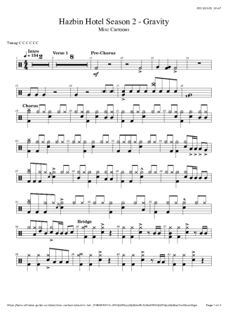 Hazbin Hotel Season 2 Gravity score for Drums