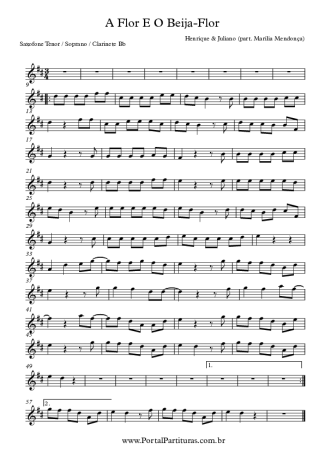 Henrique e Juliano A Flor E O Beija-Flor score for Clarinet (Bb)