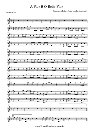Henrique e Juliano A Flor e o Beija-Flor score for Trumpet
