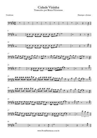 Henrique e Juliano Cidade Vizinha score for Trombone