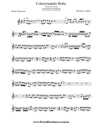Henrique e Juliano Colecionando Bobo score for Flute