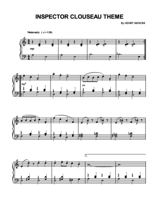 Henry Mancini Inspector Clouseau Theme score for Piano