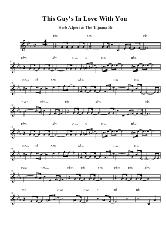 Herb Alpert The Guy´s In Love With You score for Clarinet (Bb)
