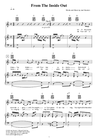 Hillsong United The Inside Out score for Piano