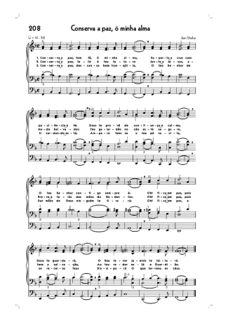 Hinário CCB (208) Conserva A Paz Ó Minha Alma score for Organ