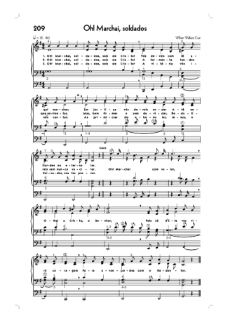 Hinário CCB (209) Oh Marchai Soldados score for Organ