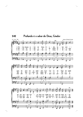 Hinário CCB (242) Profundo É O Saber De Deus Criador score for Organ
