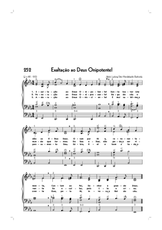 Hinário CCB (252) Exaltação Ao Deus Onipotente score for Organ