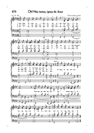 Hinário CCB (279) Oh Não Temas Igreja De Jesus score for Organ
