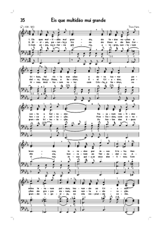 Hinário CCB (35) Eis Que Multidão Mui Grande score for Organ