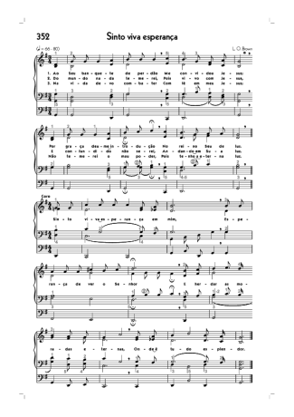 Hinário CCB (352) Sinto Viva Esperança score for Organ