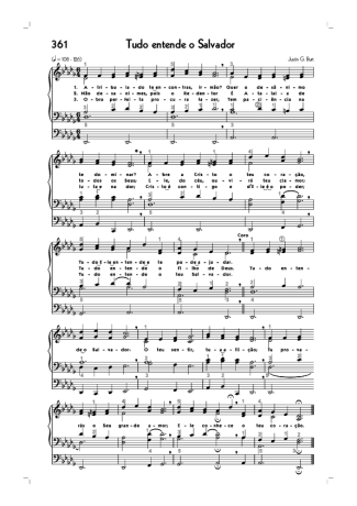 Hinário CCB (361) Tudo Entende O Salvador score for Organ