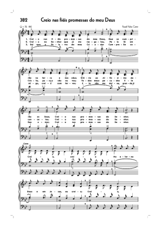 Hinário CCB (382) Creio Nas Fiéis Promessas Do Meu Deus score for Organ