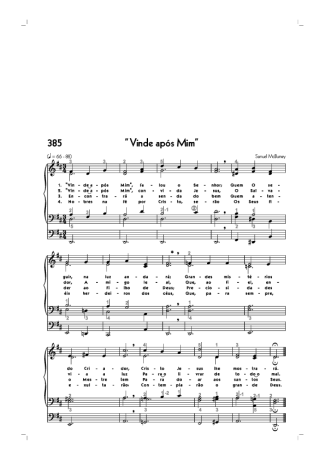 Hinário CCB (385) Vinde Após Mim score for Organ