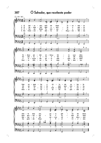 Hinário CCB (387) Ó Salvador Que Recebeste Poder score for Organ
