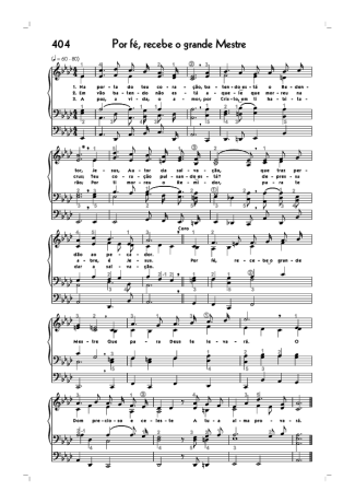 Hinário CCB (404) Por Fé Recebe O Grande Mestre score for Organ
