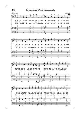 Hinário CCB (443) Ó Meninos Deus Vos Convida score for Organ