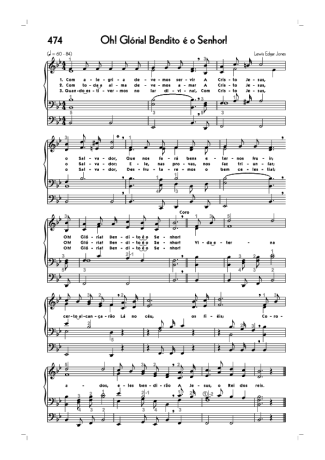 Hinário CCB (474) Oh Glória Bendito É O Senhor score for Organ