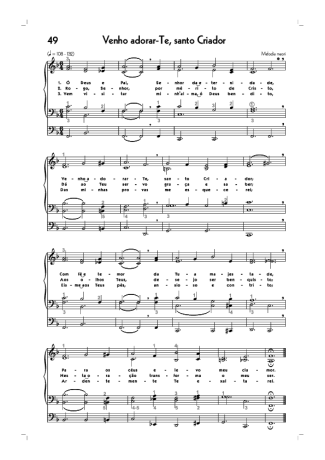 Hinário CCB (49) Venho Adorar Te Santo Criador score for Organ