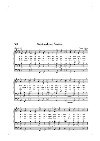 Hinário CCB (93) Aceitando Ao Senhor... score for Organ