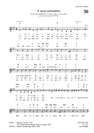 Hinário Para o Culto Cristão A Terra Semeamos score for Keyboard